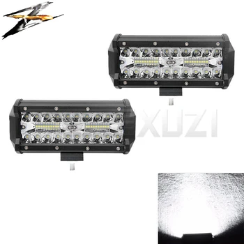 

7 Inch WITH LIGHT Led Light Bar 120W Work Light Flood Point Combo For Trucks Kamaz Uaz Lada Jeep Wrangler Off Road Accessories