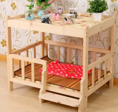

New multi-function dog bed. Solid wood pet bed. Shelf.