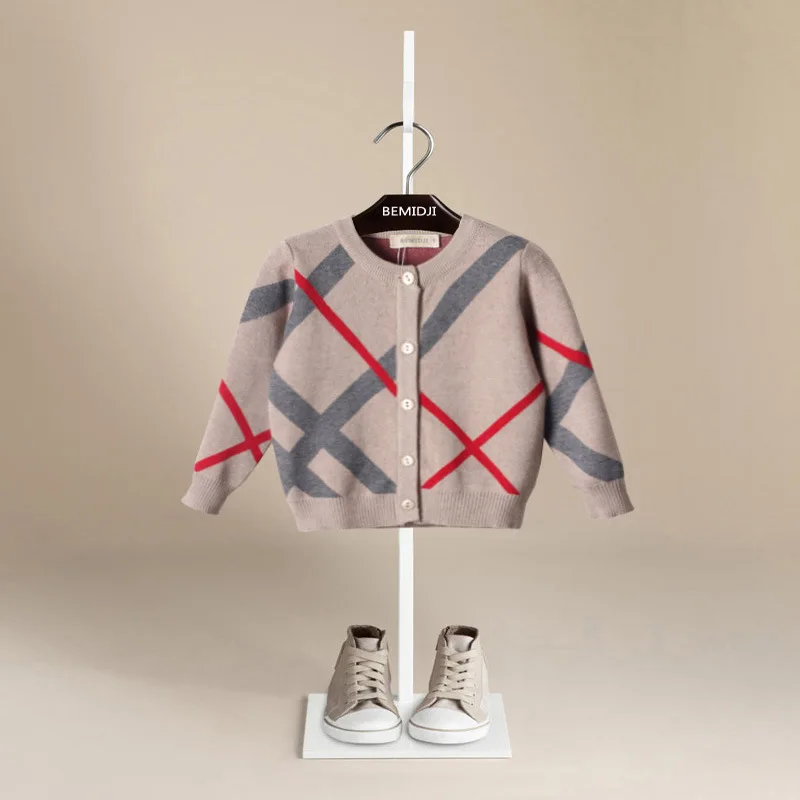 3 8Y Sweater For Girls Fashion Brand Design Boys Wool Hand Knit Sweater Cardigan Children Clothes