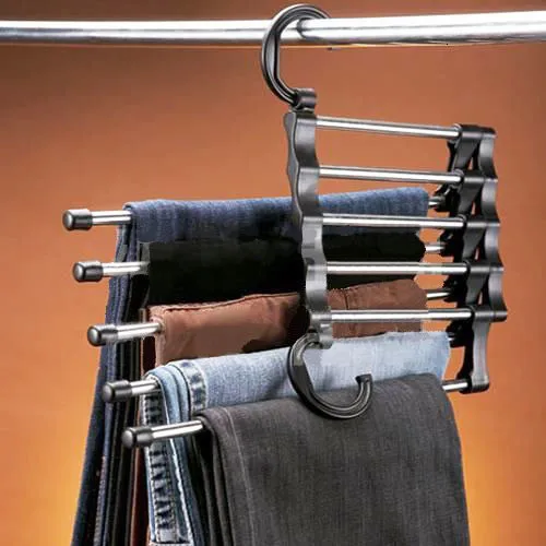 5 In 1 Magic Trousers Pants Rack 1Pcs Hanger Multifunction Retractable
