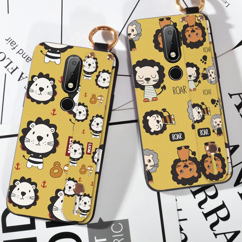 

Cute Lion Strap Case For Nokia 5 X5 Phone Bag TPU Silicone Cases For Nokia 5.1 Plus Capa Fundas