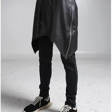 Может на заказ Мотобрюки PU лоскутное металлической молнии висит промежность Штаны Pruvs повседневные штаны