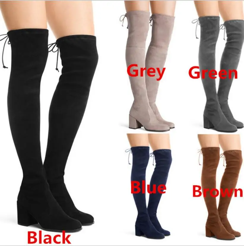 

ladies chaussure women winter shoes woman zapatos mujer girls sapato feminino over the knee boots chunky med heel XZ180001