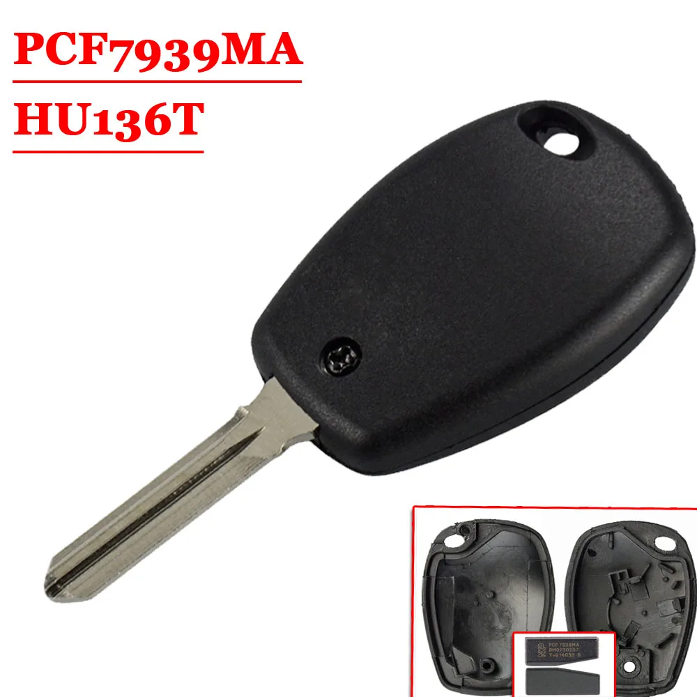 

Free shipping (2piece)2pc/lot transponder car key for Renault X-RAY VESTA Kadjar Megane Twingo 2014 2015 with PCF7939MA HITAG AE