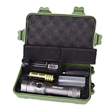 

XML T6 LED Flashlight rechargeable Torch Lamp + led flashlight 18650 + Charger + Case lanterna led t6 laser pointer #4o8