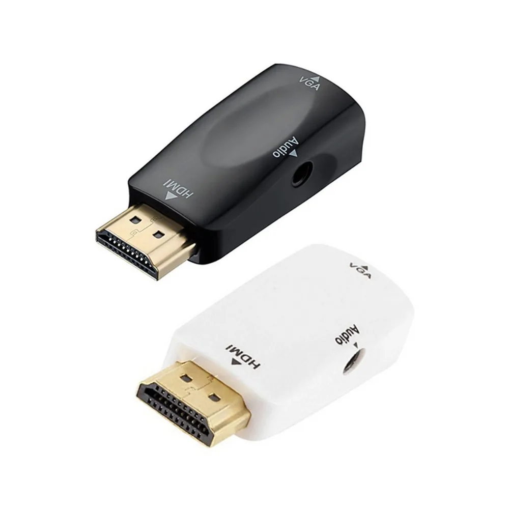 HDMI To VGA Adapter Converter Cable With Audio Cable Support HD 1080P For font b Mini