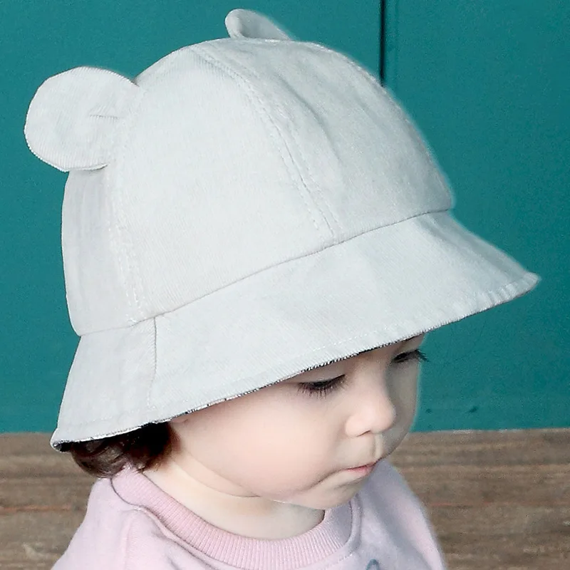 Fashion Baby Bucket Hat For Girls Cute Bear Ears Hat Toddler Kids Hat Caps Cotton Boys Girls Sun Cap Autumn Baby Girls Clothing (22)