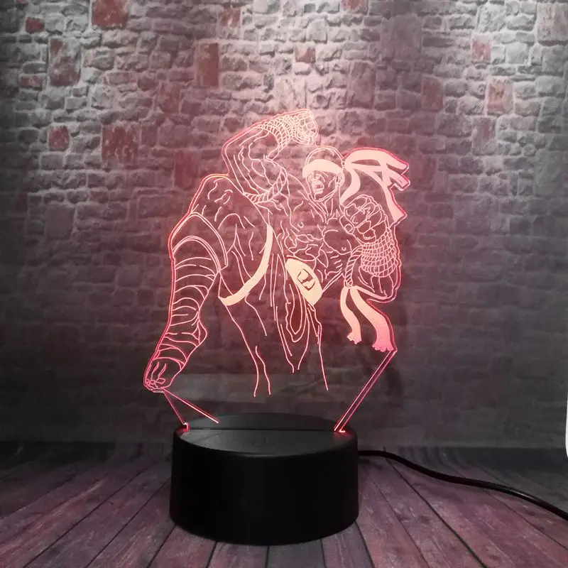 

Luminous lee Sin Figma Game Model 3D Illusion Led Lamp 7 Colors Changing Nightlight LOL hero Figure Toys