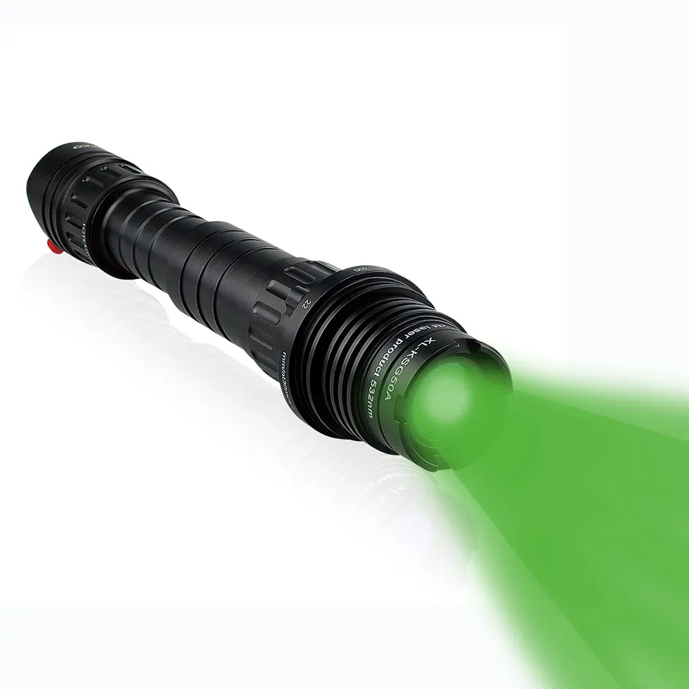 

Hunting Flashlight Tactical Self Defense Weapons Laser Dazzler Dimmable Large Diameter Green Beam Outdoor Hunting Torch