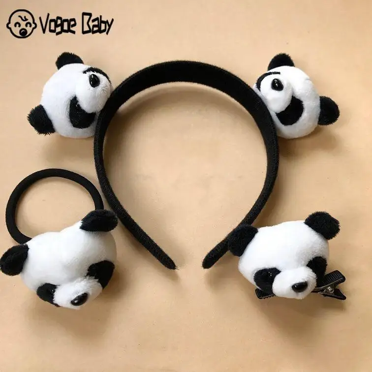 

Mother Daughterpanda Plush Toys For Hair Clip Hair Ring Headband Kids Party Gift Panda Plush Stuffed Toys Brooch Family 7479