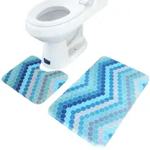 2 шт. коврик пены памяти Ванная комната коврик пол ковер набор Горячий