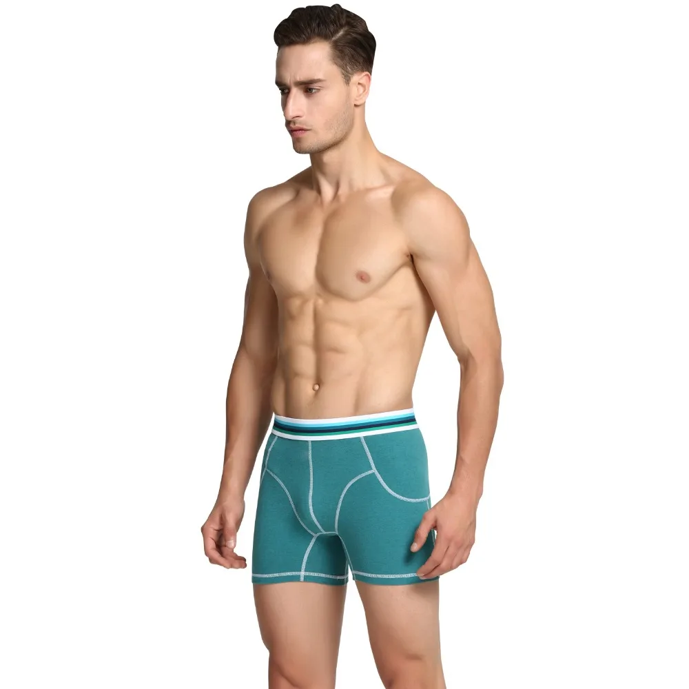 Sexy Long Men's Underwear Boxer Shorts Cotton Body Sculpting Mens Boxer