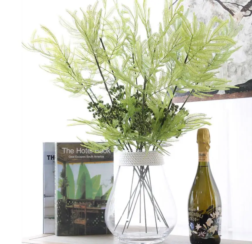 20pcs simulation green Phoenix leaf L S Artificial flowers simulation