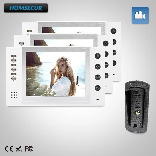 

HOMSECUR 8" Video&Audio Home Intercom+LCD Color Screen 1C3M for Home Security TC041 + TM801R-W
