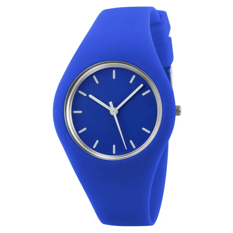 deep blue Модный ремешок женские повседневные кварцевые часы мужские часы Montre Femme Reloj Mujer силиконовые водонепроницаемые часы спортивные наручные часы Relojes - Цвет: deep blue