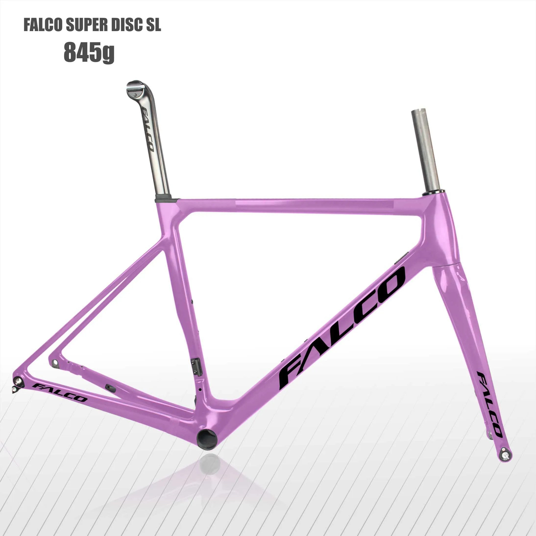 Популярные Углеродные колеса дорожный велосипед рама, FALCO T1000 супер легкий карбоновый велосипед рама, 12*142 мм через ось углерод рама - Цвет: Фиолетовый