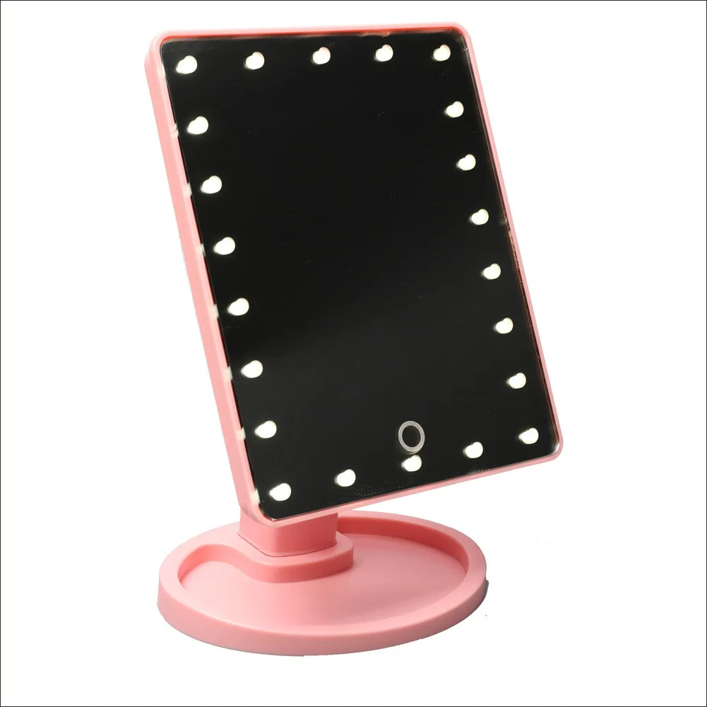 360 Degree Rotation Touch Screen Make Up Mirror Cosmetic Folding Portable Compact Pocket With 16 22