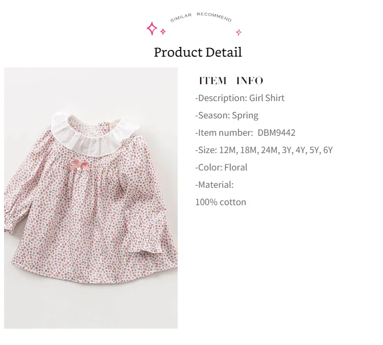 DBM9442 dave bella autumn winter infant baby girls fashion plaid shirt kids cotton casual floral tops children high quality tops