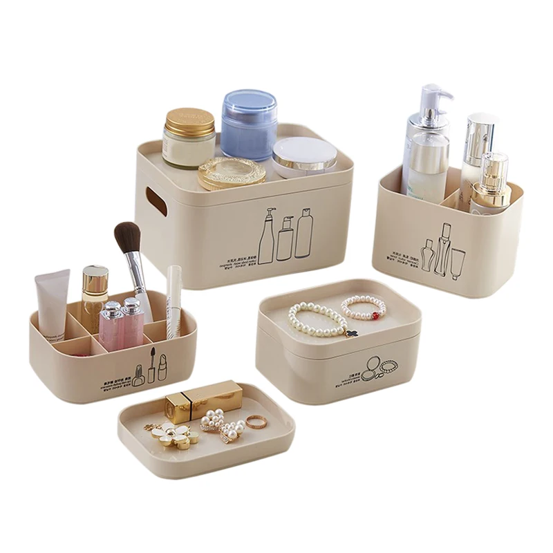 Multi-grid Makeup Organizer Cosmetics Storage Box Bathroom Storage Case Jewelry Container Accessories Supplies Stuff Products