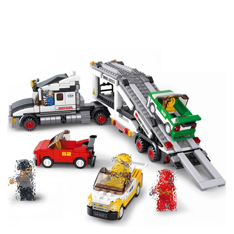 

638Pcs City Auto Transport Truck Aircraft Car Building Blocks Compatible Legoings Model Building Kit Childhood Accompany