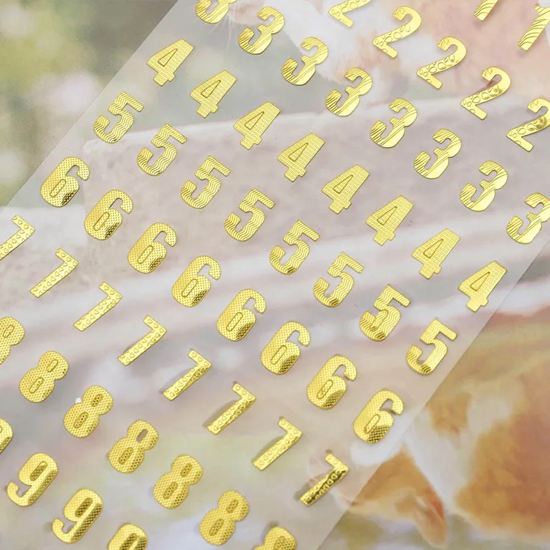 1 шт 9,5X17,5 см серебро/золото цифровые буквы цифры Декоративные наклейки для скрапбукинга поделки своими руками