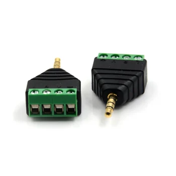 

Wholesale 3.5mm Stereo Male Plug To AV Screw Video Balun Terminal Jack 3.5 Mm Male 4 Pin Terminal Block Plug Connector