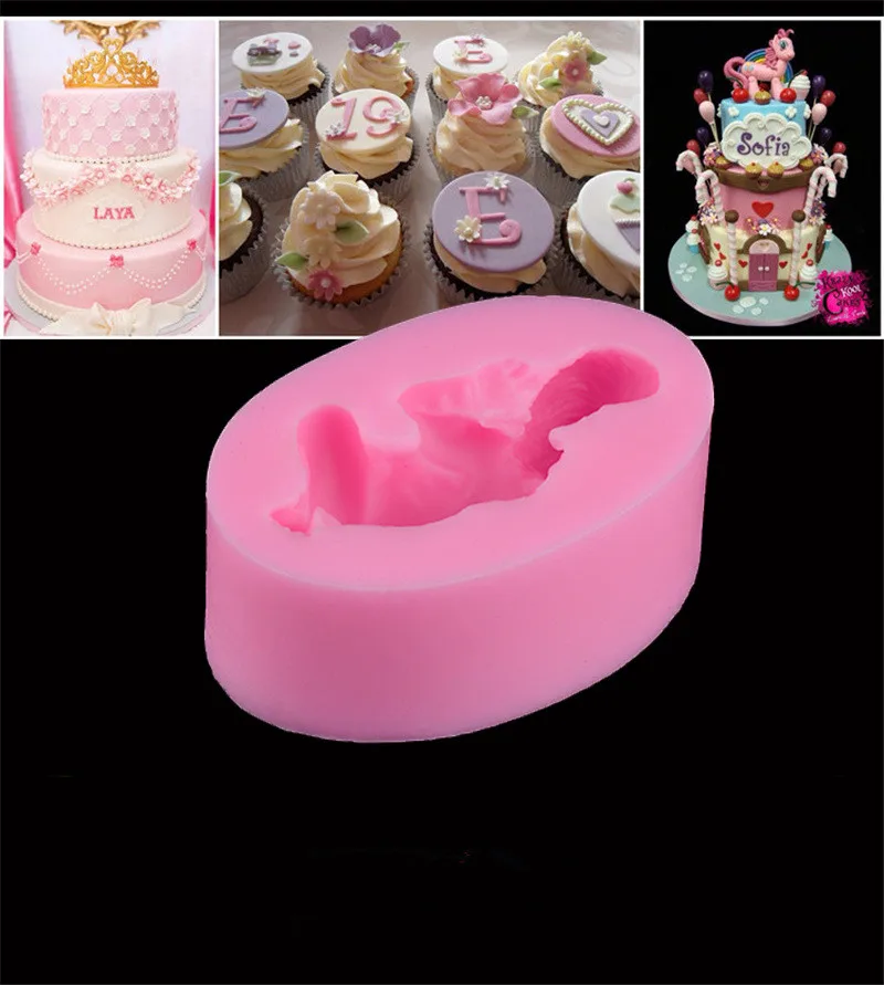 1PC Silicone Baby Cake Molds New Newborn Infants Baby 3D Silicone Cake