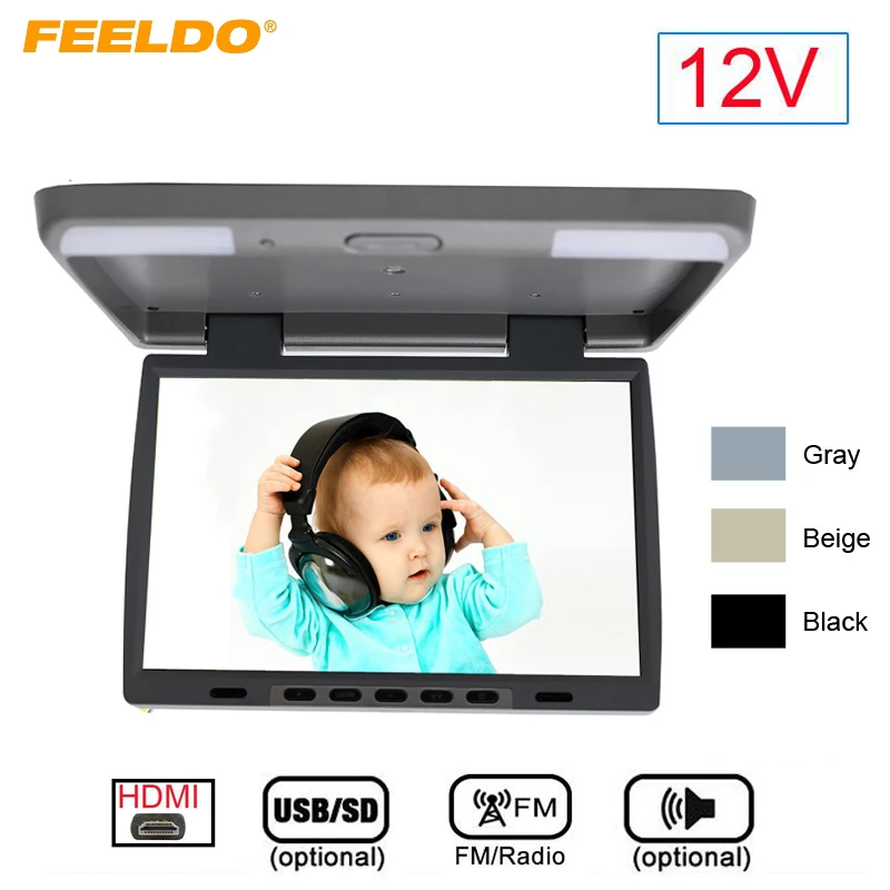 ЖК монитор FEELDO на крышу автомобильный 15 4 дюйма с HDMI/USB SD/FM/динамиком|roof mount monitor|video