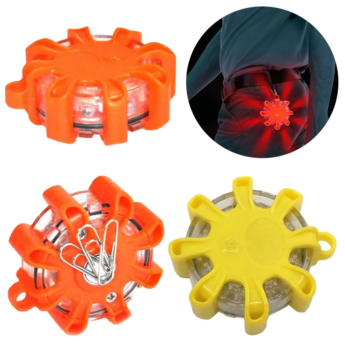 12 Pack LED Road Flare Emergency Kit - Magnetic Warning Lights For Vehicle Safety