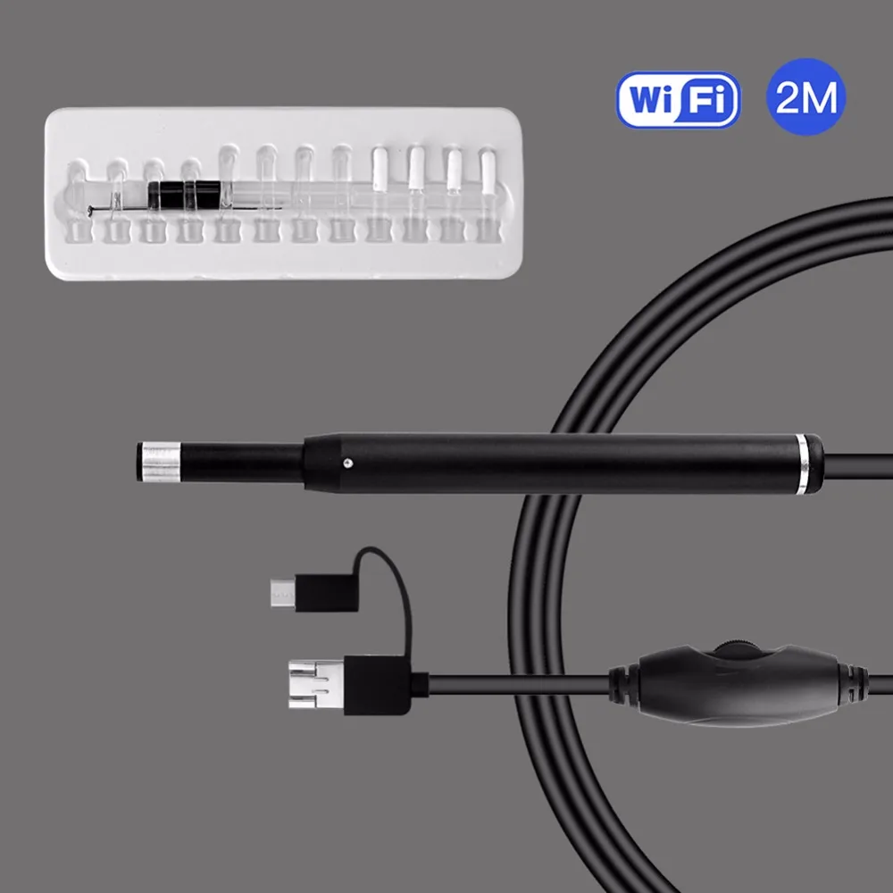 

3-in-1 Visual Ear Spoon 5.5mm Earpick Otoscope Camera For PC Android Ear Cleaning USB Endoscope 1.3 Mega Pixels