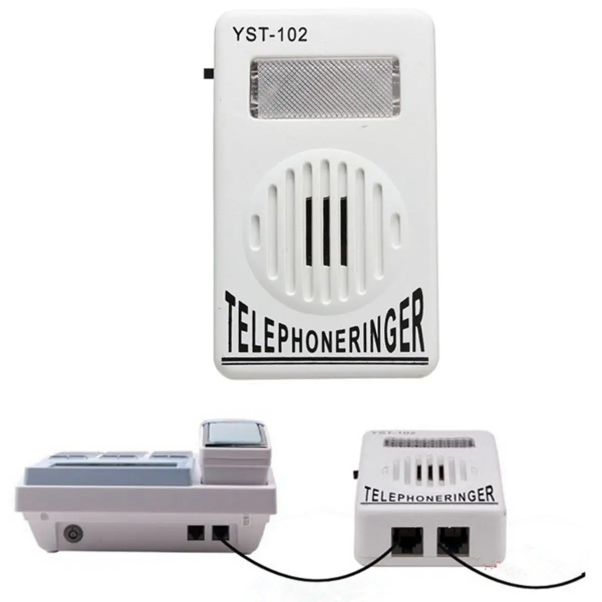 

2x Loud Telephone Ringer up to 95dB With Strobe Light Flasher Extra Loud Bell Ringer