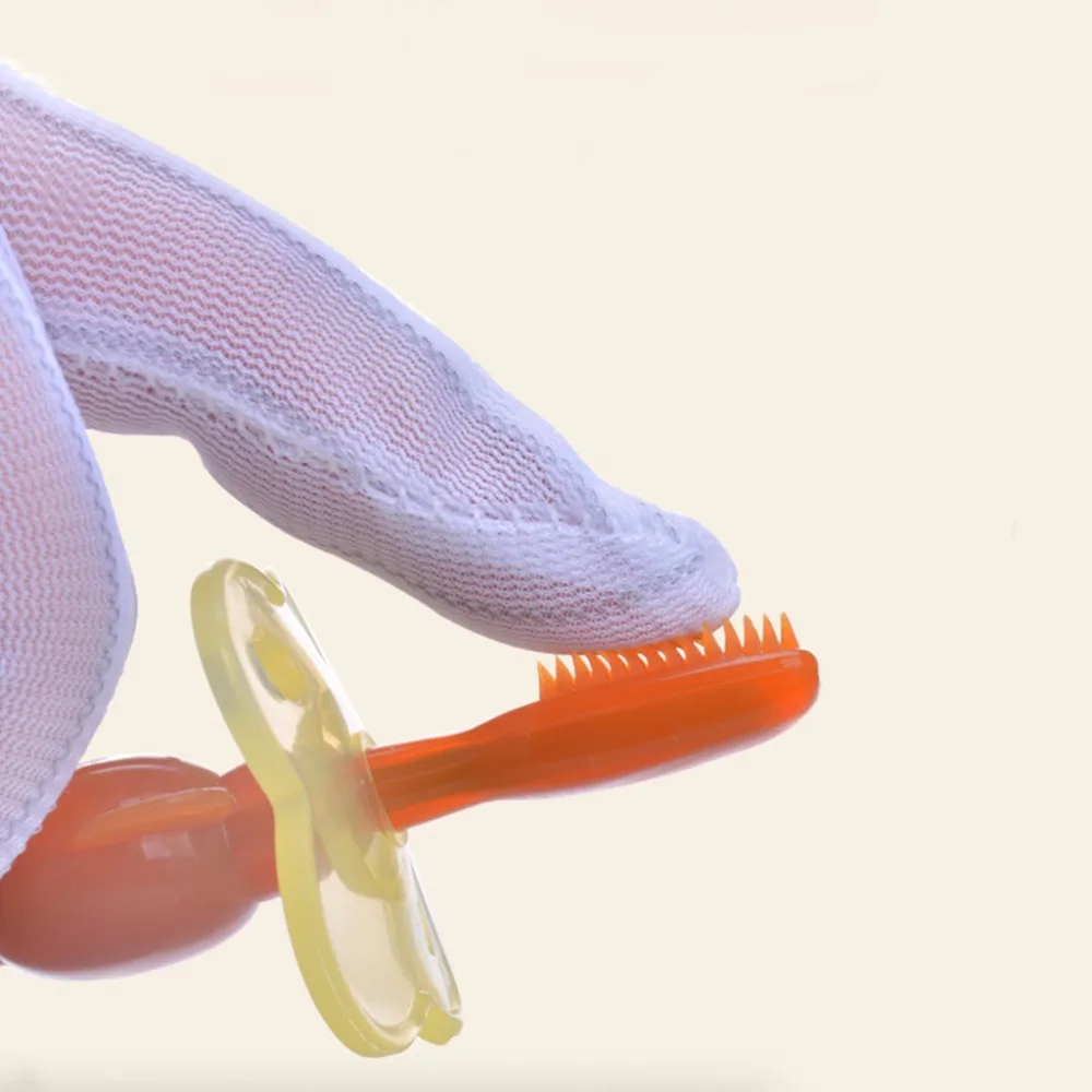 Baby Infants мягкий безопасный силиконовый жевательный Прорезыватель Сгибаемая учебная зубная щетка