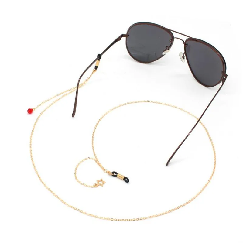 Модные очки для чтения цепь для женщин металлические солнцезащитные очки шнуры бисером шнурок для очков удерживающие ремни Звезда Луна очки фиксатор