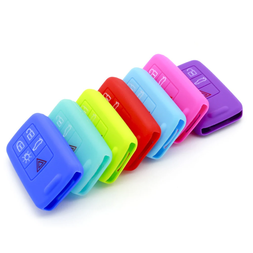 

Fit For Volvo S60 XC60 Silica Gel Car Key Case Covers Romote Key 5 Buttons Shell Holder Car-Styling Auto Accessories Anti-drop