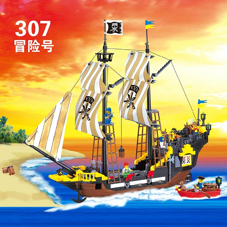 Enlighten Pirate Ship Corsair Adventure Building Block Sets Educational