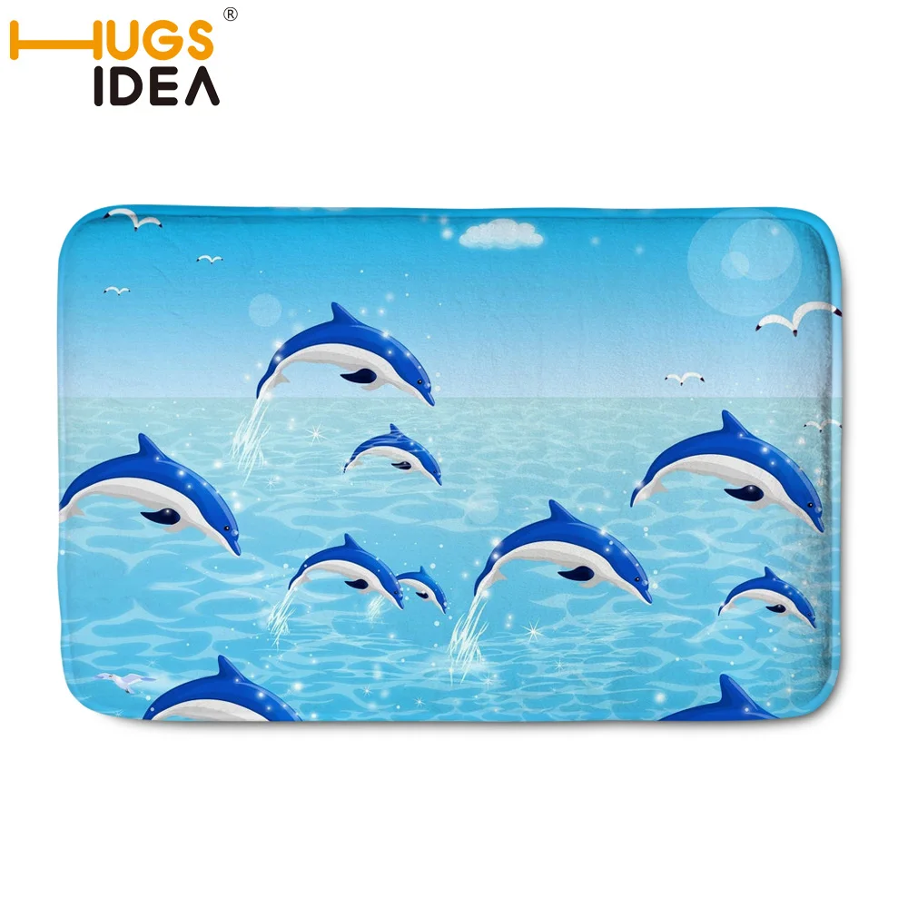 HUGSIDEA Дельфин Шаблон Прямоугольный Коврик фланелевые ковры площадь ковер для ковры для гостиной двери коврики ковры и ковры