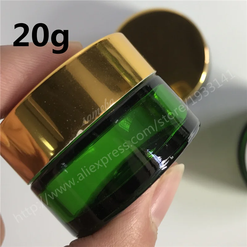 Бесплатная доставка 10 шт./лот 20 г 30 50 зеленая стеклянная банка бутылка для Крема