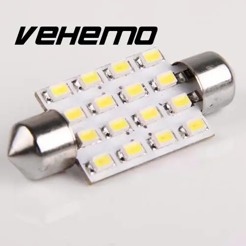Vehemo новинка 2 шт. 39 мм 16 светодиодов s SMD 3528 супер белый цвет 12 В искусственная