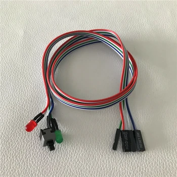

10pcs/lot PC Desktop Computer Chassis Switch Reset Button Hard Disk Status LED Power LED Cable 65cm