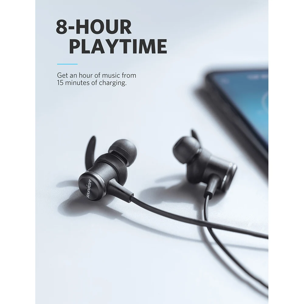 Дешево Anker Bluetooth наушники Soundcore Spirit с беспроводной Bluetooth 5,0 8h батарея IPX7 SweatGuard Tech и микрофоном