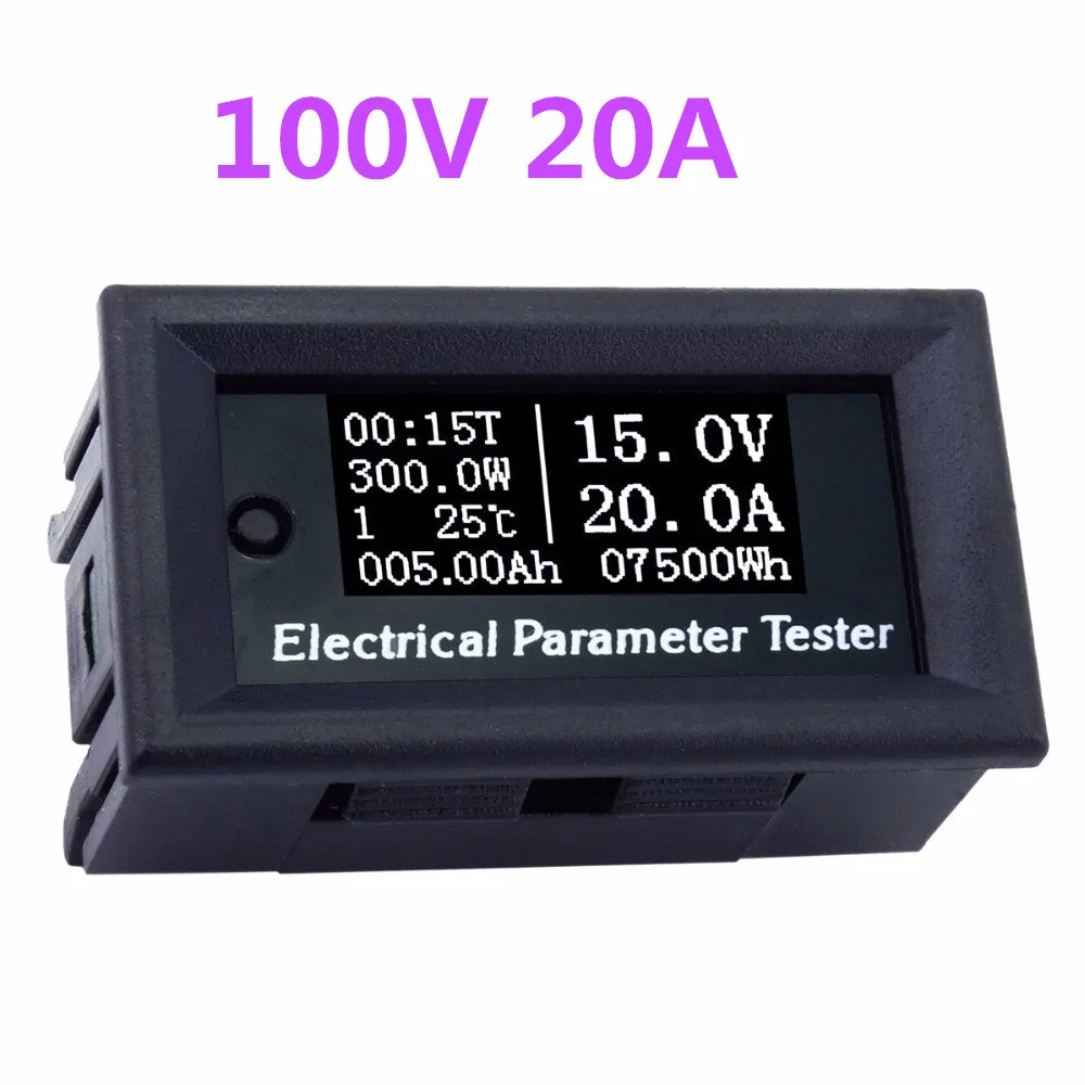 

5pcs/lot DC 100V/20A Digital Led Display Time temperature Meter Volt Amp Panel Meter Voltmeter Ammeter Voltage Current 40%off
