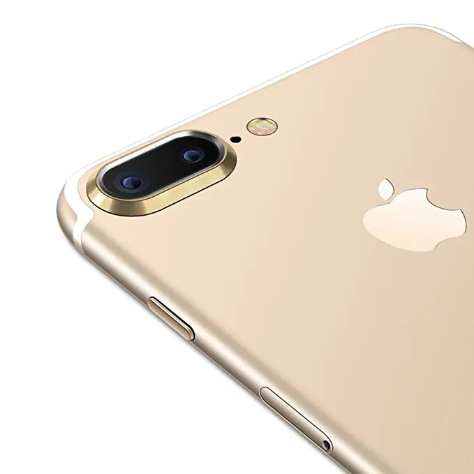 Камера объектив защитное кольцо покрытие алюминия для iPhone 7 8 Plus, 7 Plus, 8 Plus, чехол для телефона объектив чехол для веб-камеры защита для IPhone7 IPhone8 - Цвет: Золотой