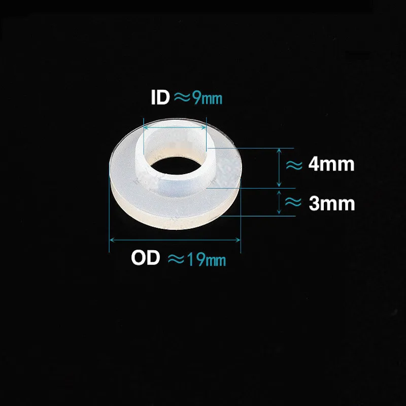 

10x DN15 Silicone Washer Shoulder Bulge Sealing Flange Gaskets Spacer for Downspout Downpipe Faucet 19x9mm ID 9mm