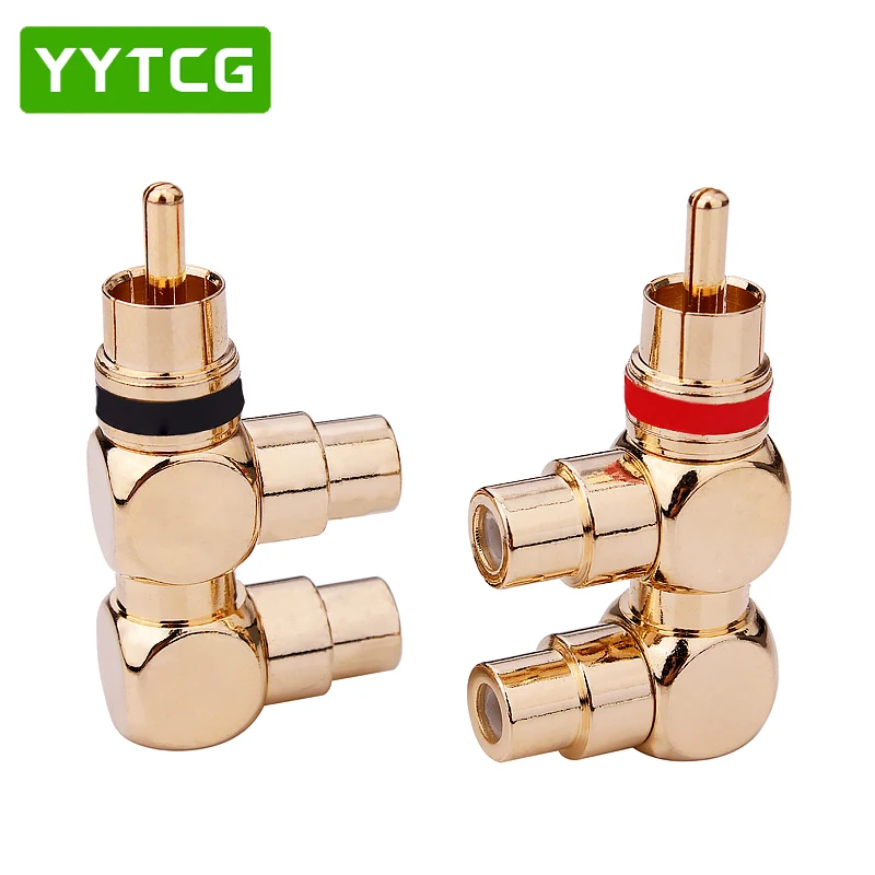 YYTCG 2 шт. 1 красный + задний позолоченный RCA разъем штекер на rca гнездо AV Аудио Видео