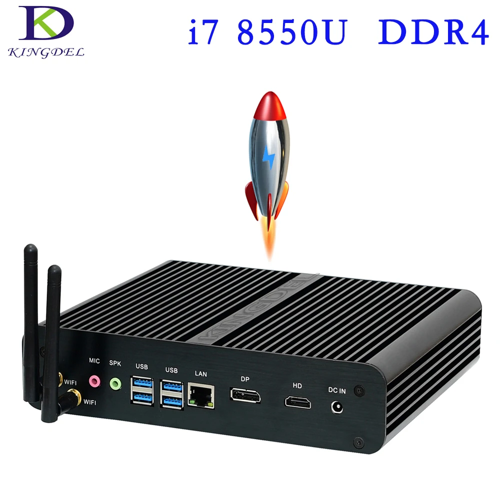 

Newest 8th Gen CPU i7 8550U Mini Computer Quad Core 8MB Cache HTPC Fanless Mini PC with 32GB DDR4 RAM 512GB Msata SSD DP HDMI