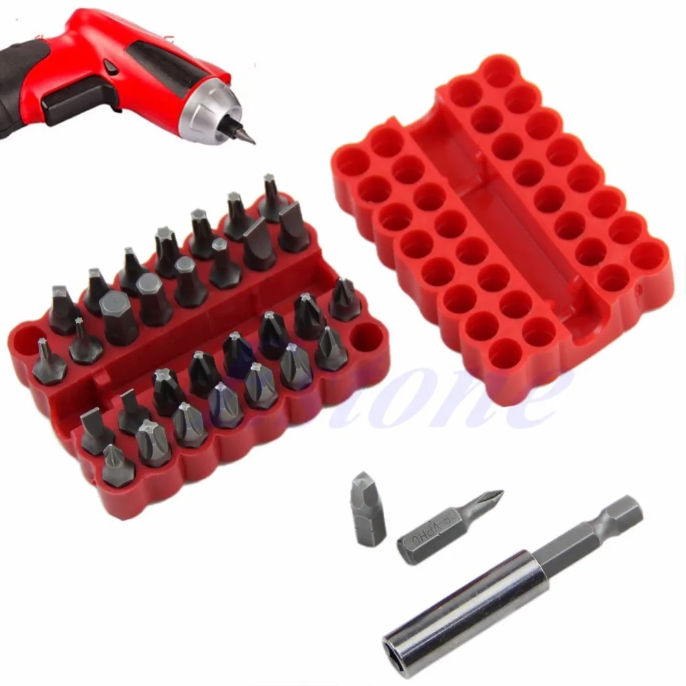 

33Pc Security Tamper Proof Torx Screwdriver Bits Set Spanner Star Hex Holder Rod