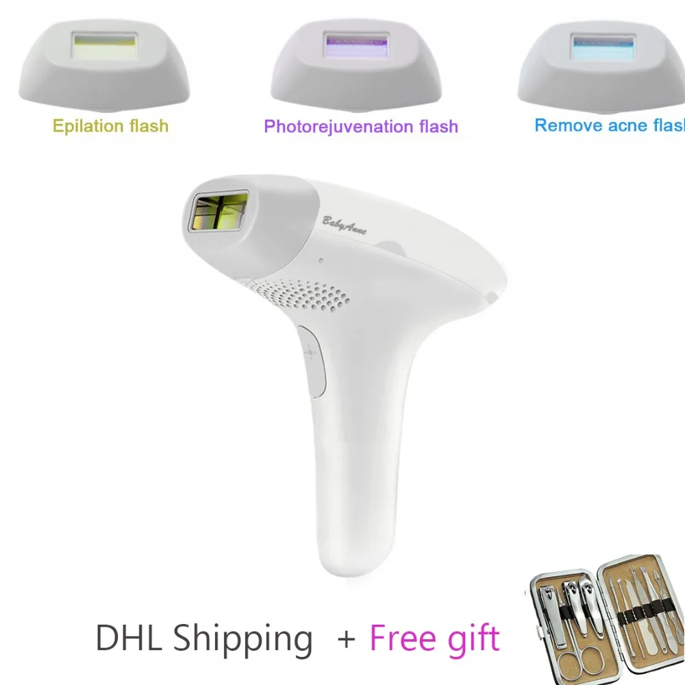 IPL 3 in1 Armpit hair Bikini  Laser Permanent Hair Removal System epilator Removal Acne Photore juvenation DHL shipping