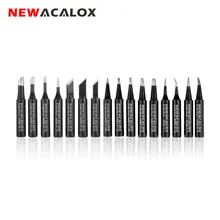 NEWACALOX 16pcs/lot Lead Free Black Metal Soldering Iron Tips 900-T For Hakko Rework Soldering Station Tool Kits