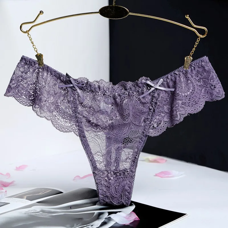 2019 New Lace Panties for Women Transparent Thong G String Underwear Women's Seamless Tanga Pantie Female Lingerie 10 Colors