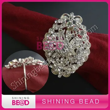 

2017 high quality clear rhinestone napkin ring for wedding,free shipping